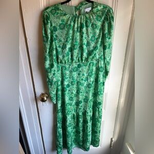 Green floral dress